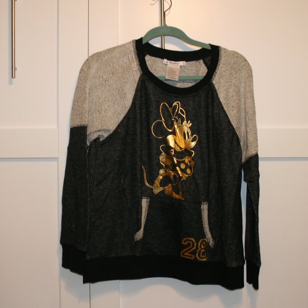 Disney Minnie Mouse Black and Gold Sweatshirt M